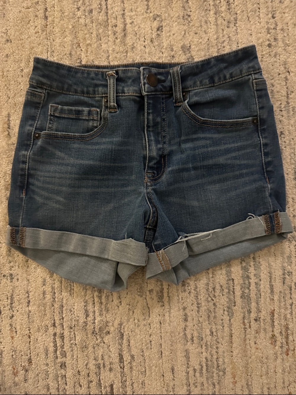 Aeropostale Dark Blue Rolled Cuff Denim Shorts